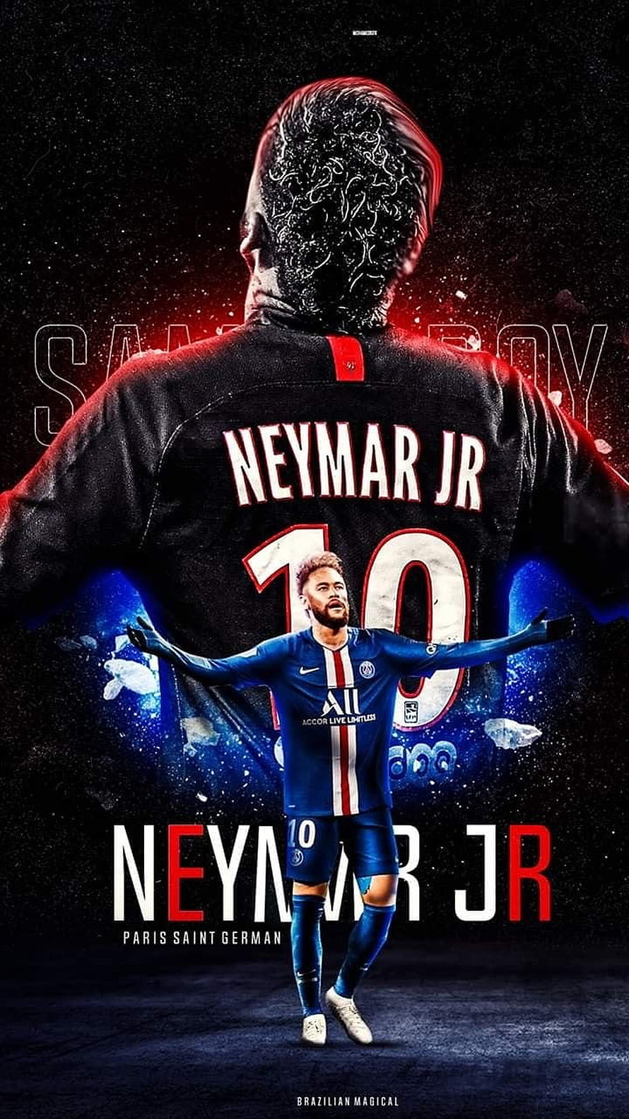 Neymar Jr Paris Saint Germain Soccer Player Artwork HD phone wallpaper