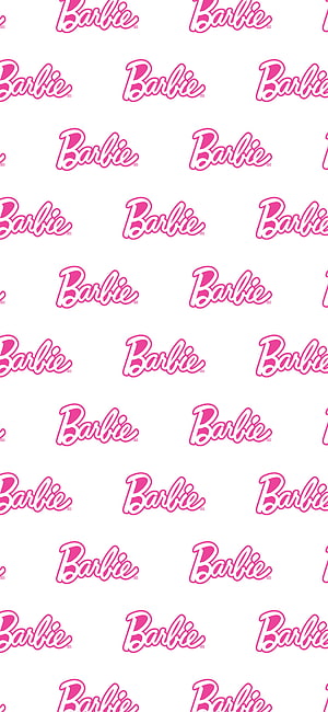 Barbie Logo Pattern Wallpaper - Pink Cursive Text on White Background HD phone wallpaper