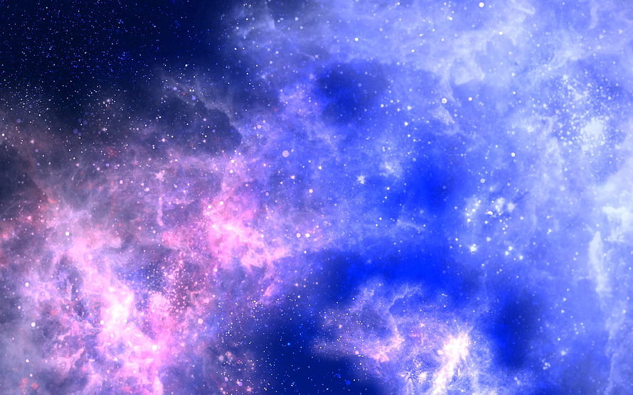 Vibrant Cosmic Nebula with Swirling Pink and Blue Star Fields HD wallpaper