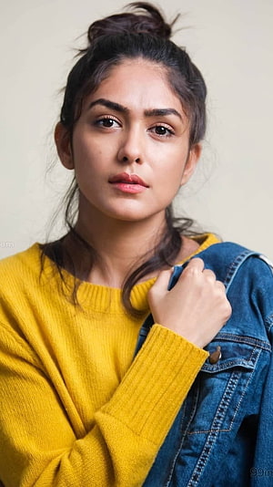 Adah Sharma Portrait in Yellow Sweater and Denim Jacket HD phone wallpaper