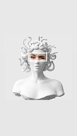 Medusa Greek Mythology Sculpture with Realistic Eyes and Snake Hair HD phone wallpaper