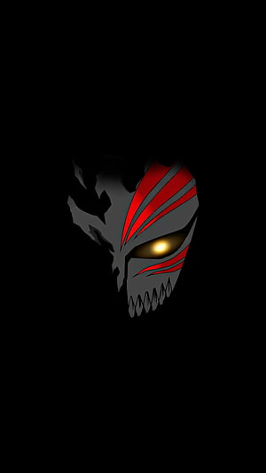 Ichigo Hollow Mask Bleach Anime Character Dark Portrait HD phone wallpaper
