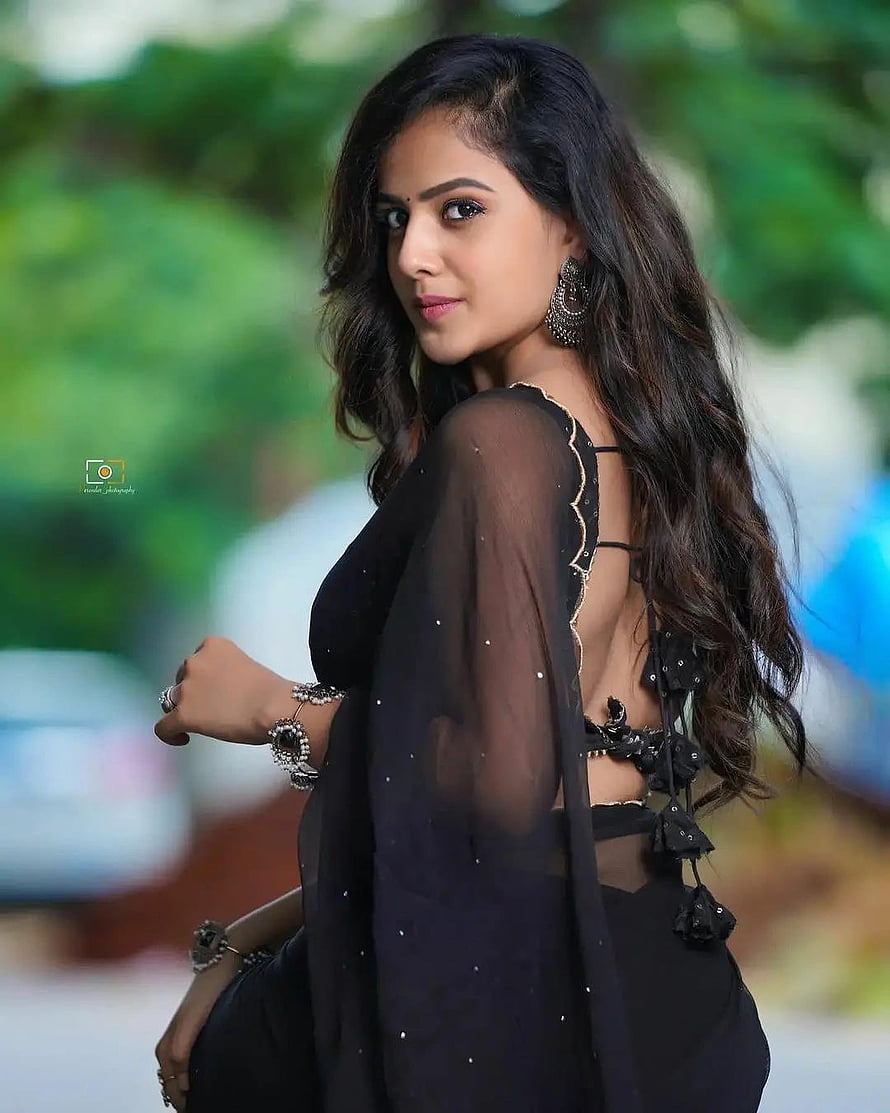 Vaishnavi Chaitanya in Black Sheer Outfit with Traditional Jewelry HD phone wallpaper