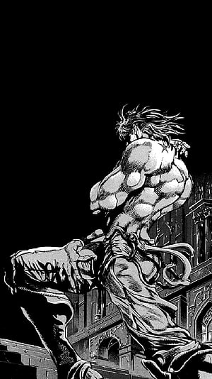 Guts Berserk Manga Black and White Illustration, Stardust Crusaders Dio Brando Pose, Jojo Bizarre Adventure Dio HD phone wallpaper