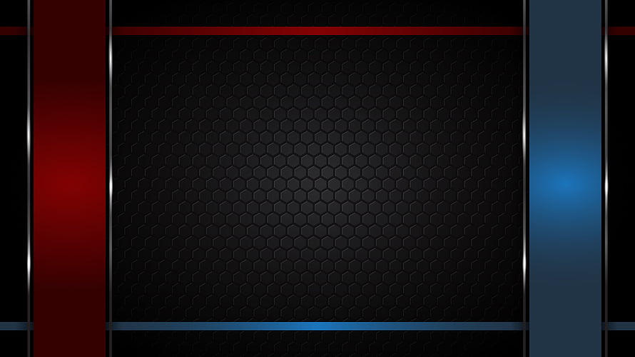 Abstract Black Hexagon Honeycomb Pattern With Red And Blue Vertical Side Bars HD wallpaper