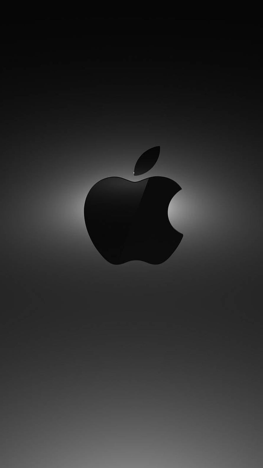 Minimalist Black Apple Logo Wallpaper with Dark Gradient Background HD phone wallpaper