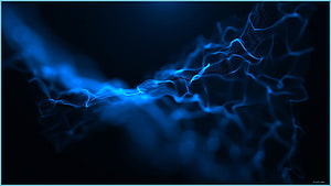 Glowing Blue Digital Wave Abstract Background with Neon Light Trails HD wallpaper