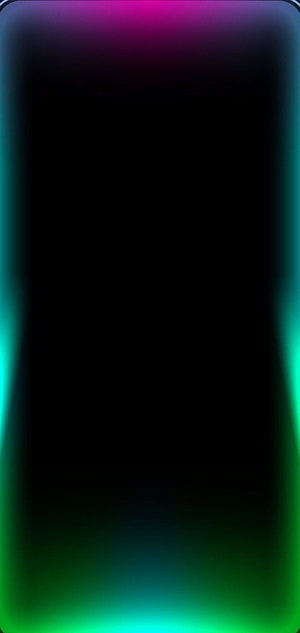 Minimalist Dark Phone Wallpaper with Neon Green and Magenta Gradient Border Glow HD phone wallpaper
