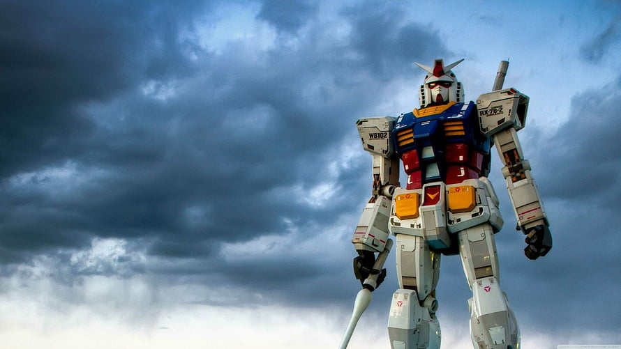 RX-78-2 Gundam Standing Against Dramatic Cloudy Sky HD wallpaper