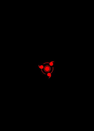 Naruto Sharingan Symbol Minimalist Red Icon on Black Background HD phone wallpaper