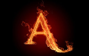 Flaming Letter A Alphabet Fire Typography Art HD wallpaper