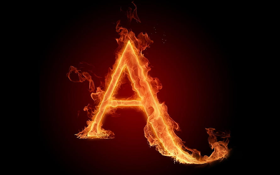 Flaming Letter A Alphabet Fire Typography Art HD wallpaper