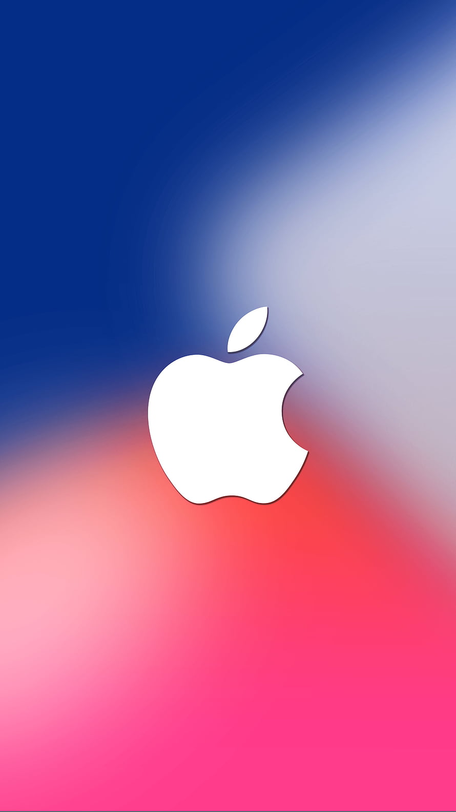 Apple Logo on Blue and Pink Gradient Background HD phone wallpaper