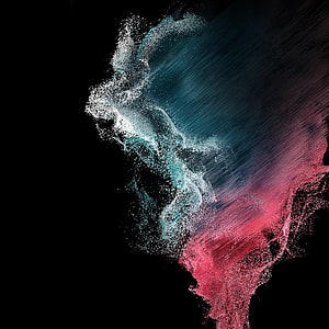 Abstract Pink and Blue Particle Explosion on Black Background HD phone wallpaper