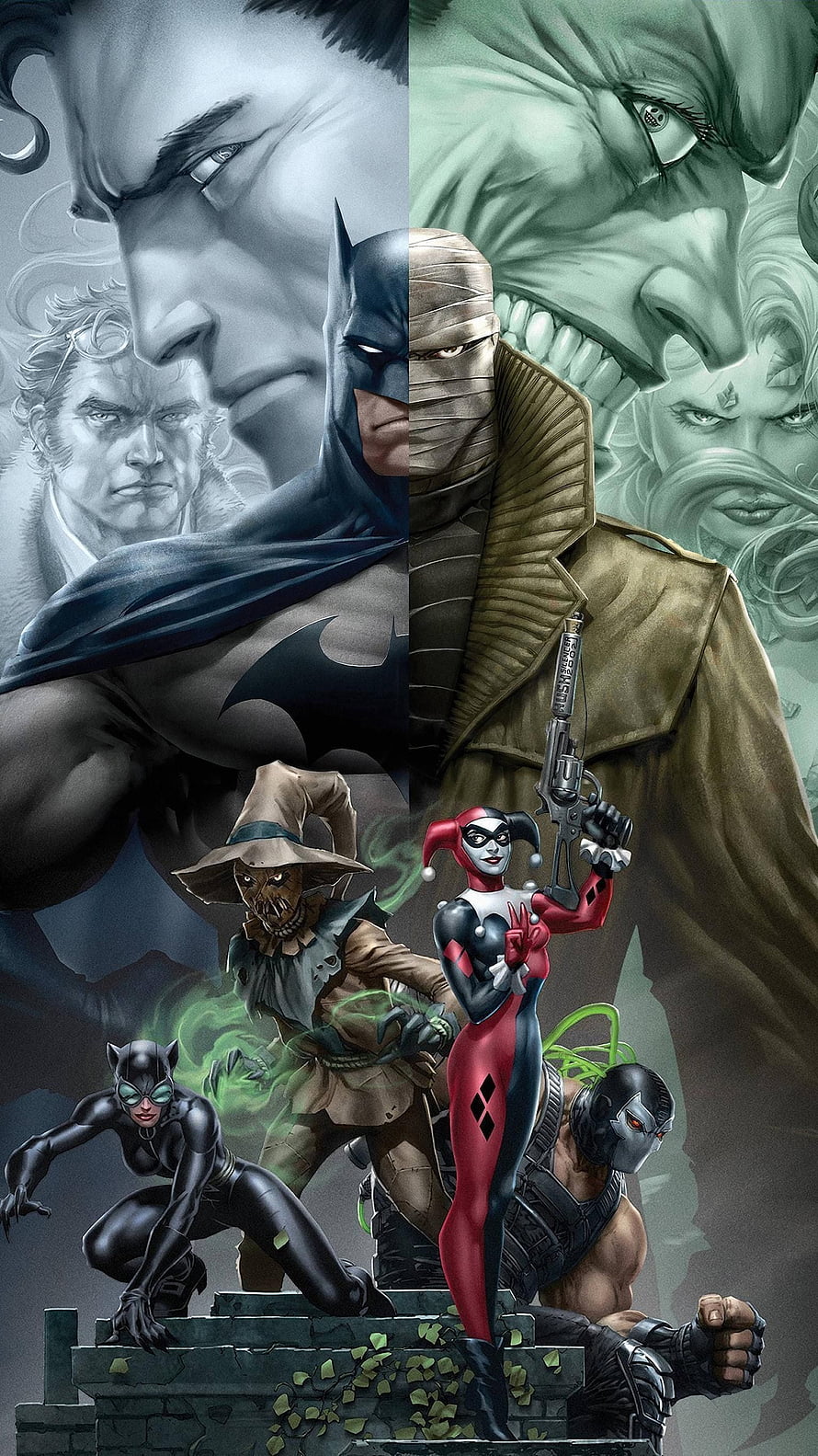 Batman Hush DC Comics Villains Group Artwork Featuring Harley Quinn and Catwoman, Moviemania Textless High Resolution Movie . Dc Comics Art, Dc Comics , Batman Hush, DC Comic Book HD phone wallpaper