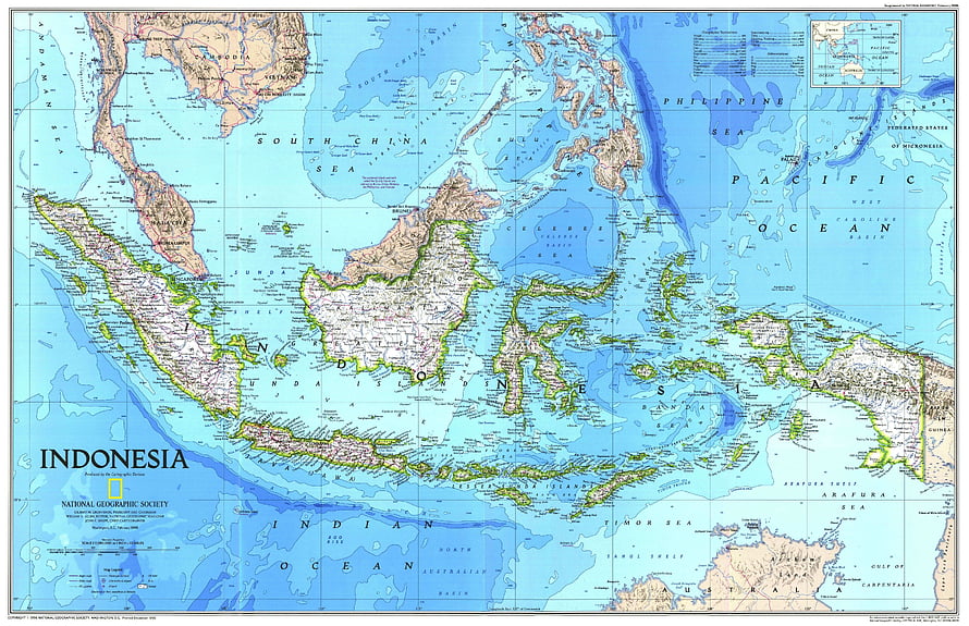 National Geographic Indonesia Political and Physical Map of Southeast Asia HD wallpaper