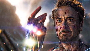 Tony Stark Snaps Infinity Gauntlet in Avengers Endgame Final Scene HD wallpaper