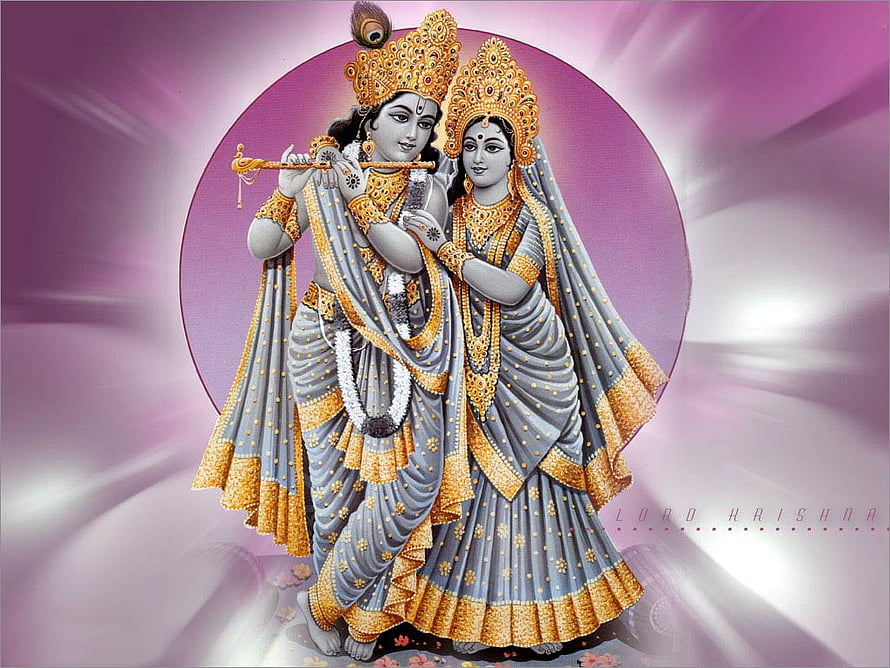 Krishna and Radha Divine Couple Wallpaper HD wallpaper
