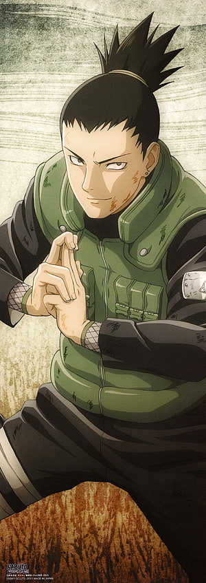 Nara Shikamaru in Green Flak Jacket from Naruto Anime Series HD phone wallpaper