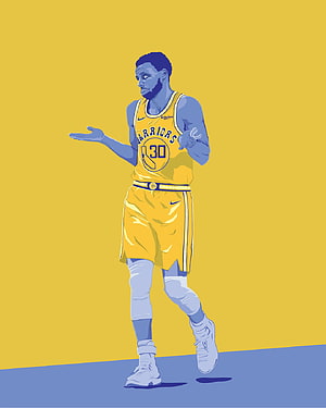 Stephen Curry Golden State Warriors Number 30 Stylized Basketball Illustration HD phone wallpaper