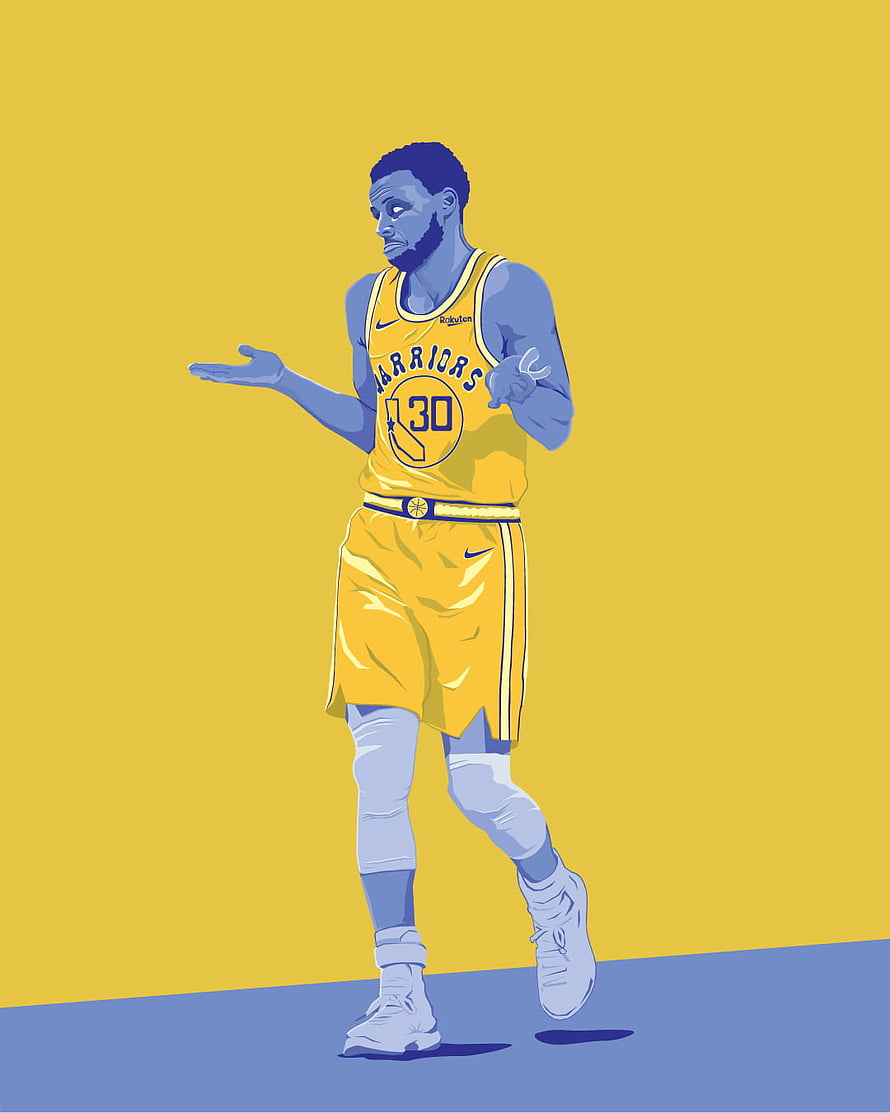 Stephen Curry Golden State Warriors Number 30 Stylized Basketball Illustration HD phone wallpaper