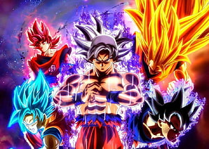 Dragon Ball Super Goku Ultra Instinct and Super Saiyan Forms Anime Wallpaper HD wallpaper