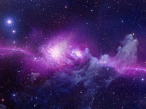 Stunning Purple and Blue Cosmic Nebula with Starry Sky Background HD wallpaper