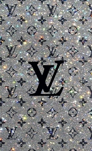 Louis Vuitton Monogram Pattern with Glitter Texture and Central Logo HD phone wallpaper
