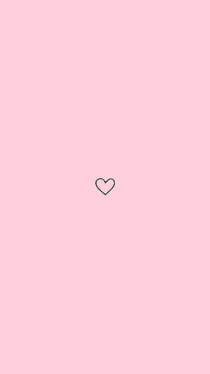 Minimalist Pink Heart Outline on Soft Pastel Background HD phone wallpaper