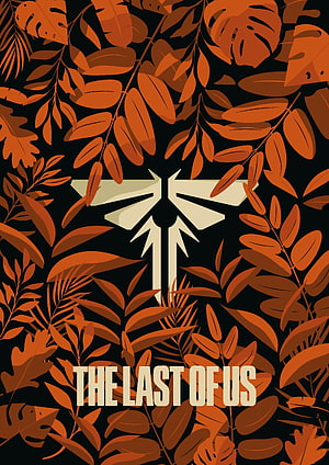 The Last of Us Firefly Symbol Minimalist Poster with Orange Leaves HD phone wallpaper