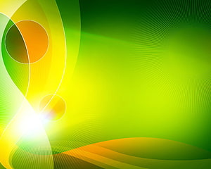 Vibrant Green and Yellow Abstract Background with Swirling Lines and Light Rays HD wallpaper