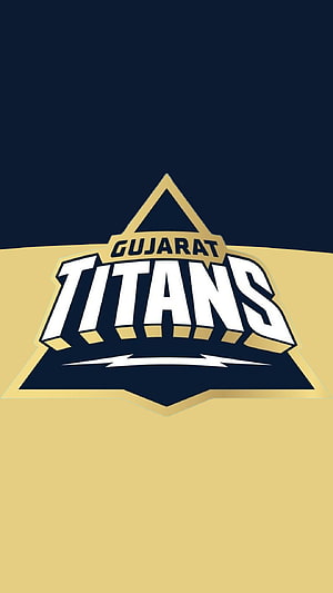 Gujarat Titans IPL Cricket Team Logo on Navy and Gold Background HD phone wallpaper