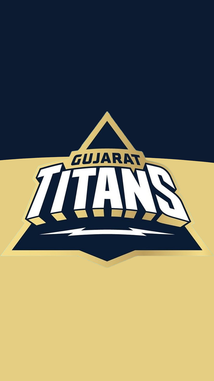 Gujarat Titans IPL Cricket Team Logo on Navy and Gold Background HD phone wallpaper