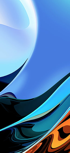 Abstract Liquid Metal Waves with Blue and Orange Gradient Flow HD phone wallpaper