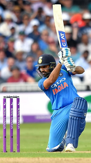 Virat Kohli Playing Cricket For India In Blue Jersey HD phone wallpaper