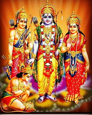 Ramayana Deities Rama Sita Lakshmana Hanuman Divine Portrait, Ramayana . Rama Sita , Ramudu HD phone wallpaper