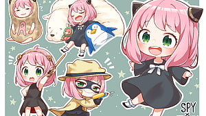 Anya Forger Chibi Sticker Collection from Spy x Family Anime HD wallpaper