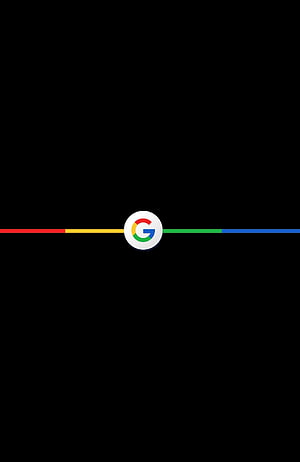 Minimalist Google Logo Wallpaper with Colorful Horizontal Line on Black Background HD phone wallpaper