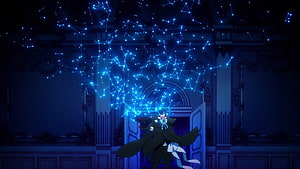 Vanitas no Carte Anime Character with Blue Constellation Magic in Grand Hall HD wallpaper