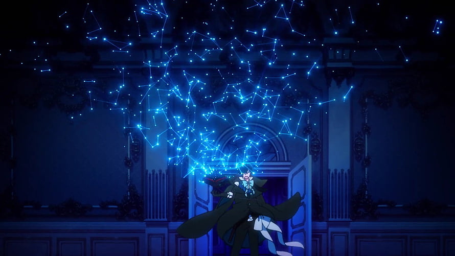 Vanitas no Carte Anime Character with Blue Constellation Magic in Grand Hall HD wallpaper