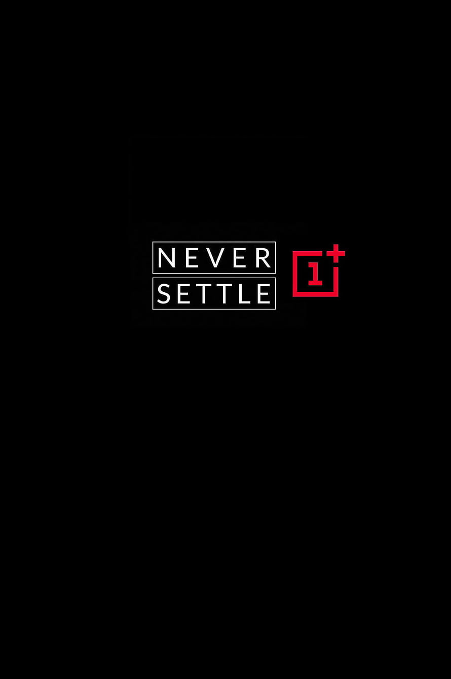 OnePlus Never Settle Logo on Black Background HD phone wallpaper