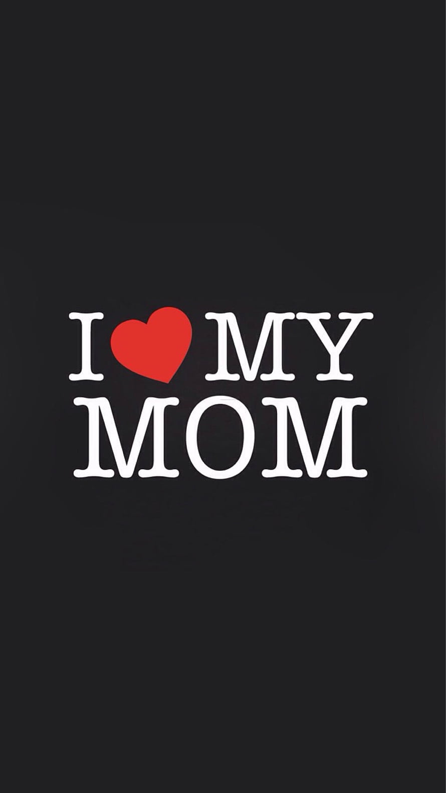 I Love My Mom Text With Red Heart On Black Background HD phone wallpaper