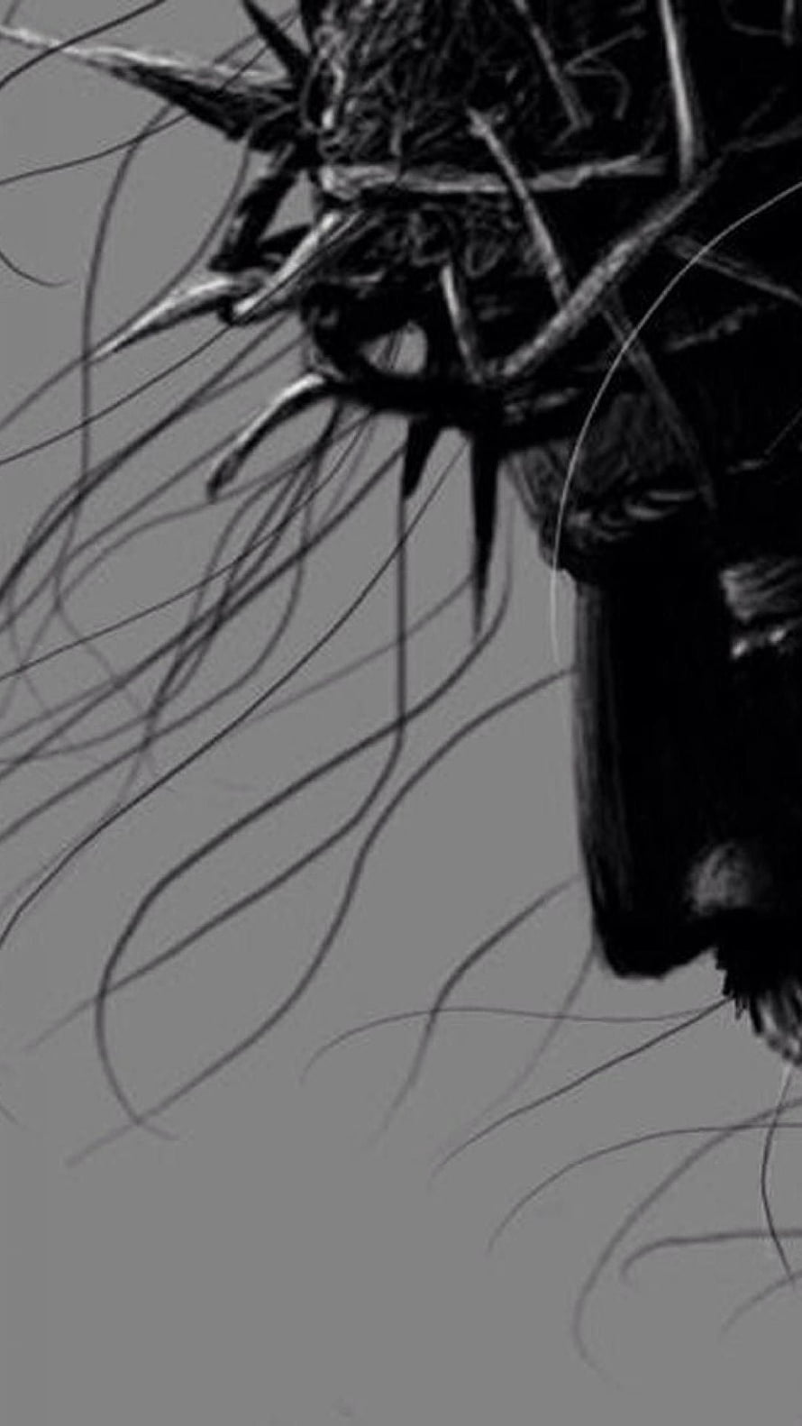 Dark Abstract Thorny Crown Wallpaper With Flowing Strands HD phone wallpaper