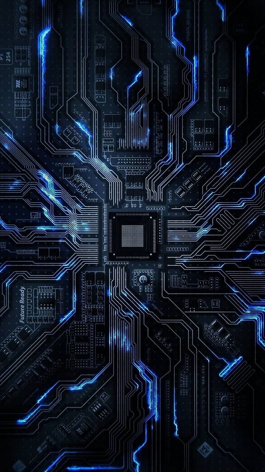 Futuristic Blue Circuit Board Technology Abstract Background HD phone wallpaper