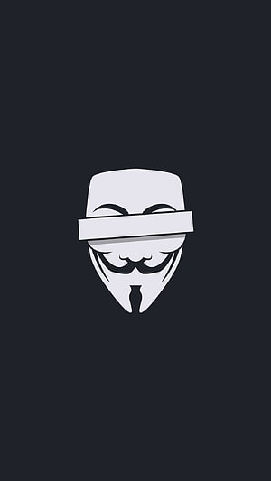 Anonymous Guy Fawkes Mask With Blindfold Minimalist Dark Wallpaper HD phone wallpaper