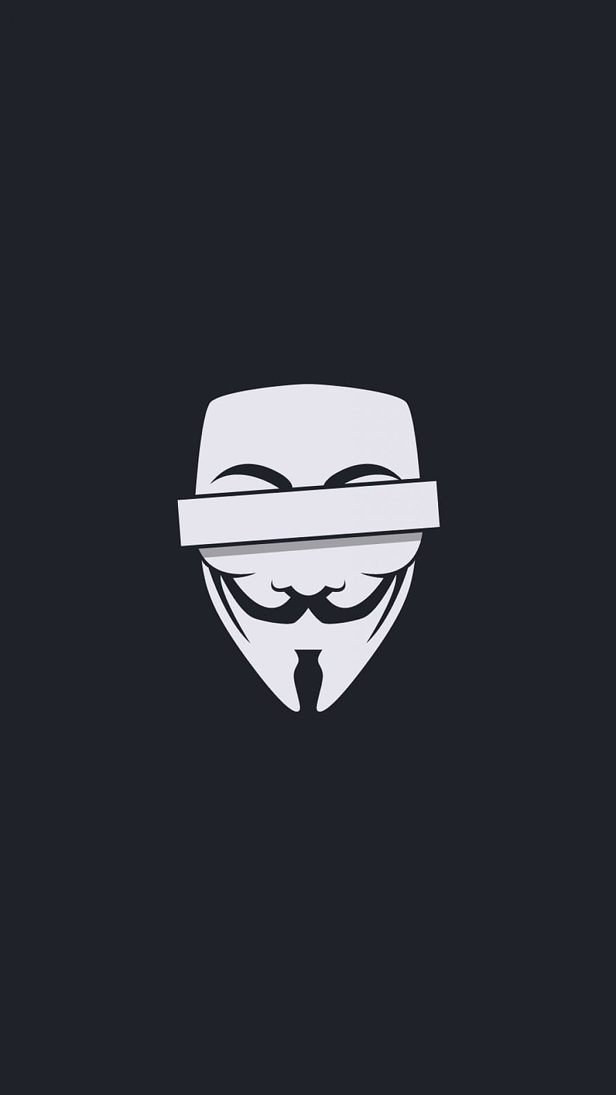 Anonymous Guy Fawkes Mask With Blindfold Minimalist Dark Wallpaper HD phone wallpaper