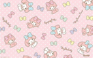 My Melody and My Sweet Piano Cute Pattern Wallpaper HD wallpaper