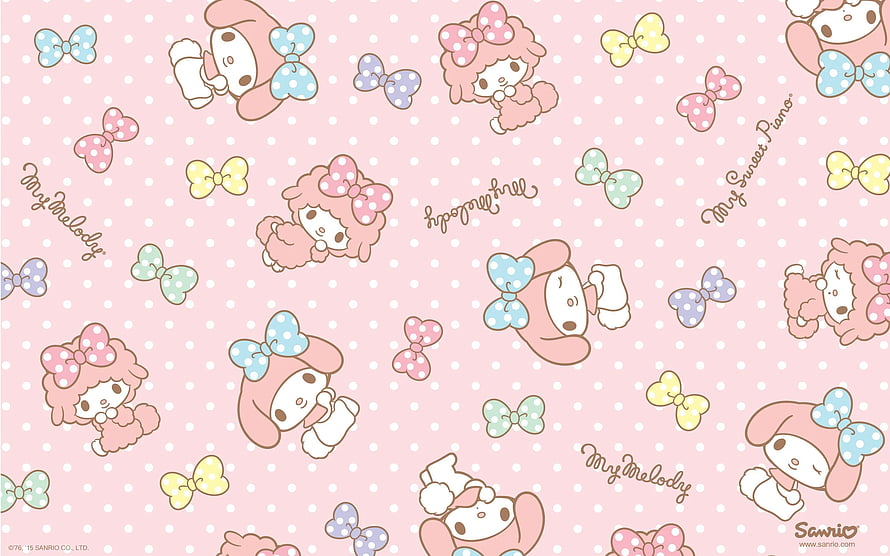 My Melody and My Sweet Piano Cute Pattern Wallpaper HD wallpaper