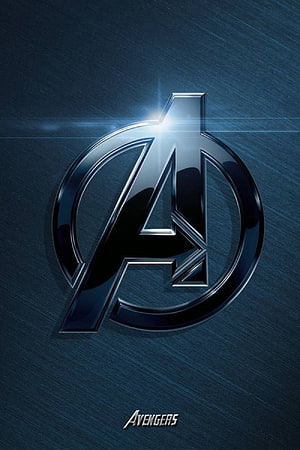 Avengers Logo Wallpaper - Metallic A Symbol on Blue Background HD phone wallpaper