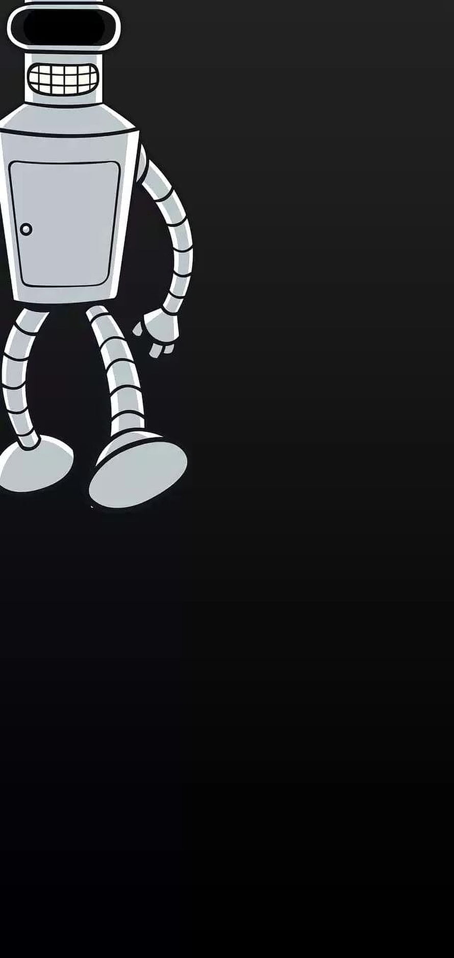 Cute Retro Robot Character Illustration on Black Background HD phone wallpaper